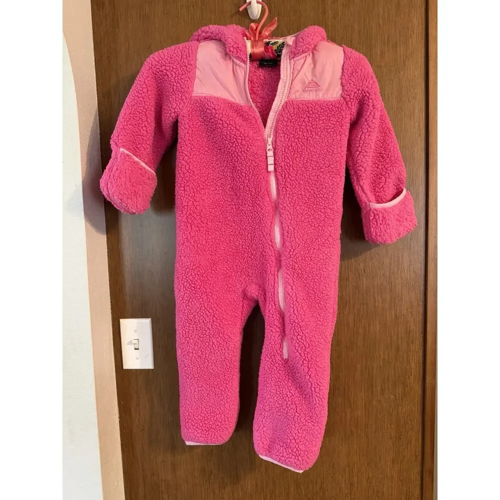 Snozu Girls dark pink light pink 24 month snowsuit Fuzzy Warm Winter zippered